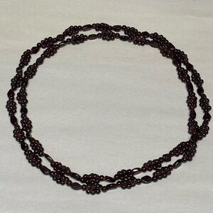 Vintage Red Garnet 35-inch Rope Cluster Necklace #5466